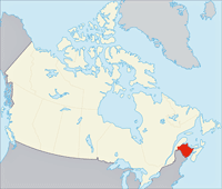 New Brunswick in map of Canada