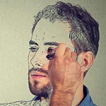 drawing man's face